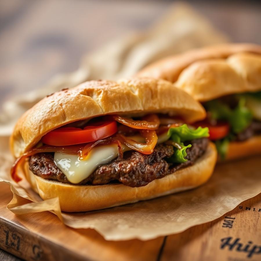 Steak Turkish roll with melted cheese